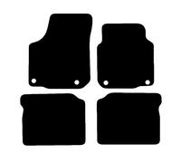 Carsio Carpet Car Mats For Seat Leon MK1 2002 2005 4 Piece Set with 4 Oval Clips Tailored Fit Floor Mat Complete Accessory Black Custom Fitted - All Weather, Anti-Slip Backing & Black Trim