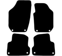 Carsio Carpet Car Mats For Skoda Fabia 2007 2014 4 Piece Set with 8 Clips Tailored Fit Floor Mat Complete Accessory Black Custom Fitted - All Weather, Anti-Slip Backing & Grey Trim