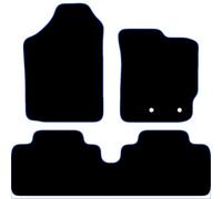 Carsio Carpet Car Mats For Toyota Yaris 2006 to 2011 4 Piece Set With 2 Clips Tailored Fit Floor Mat Complete Accessory Black Custom Fitted - All Weather, Anti-Slip Backing & Blue Trim