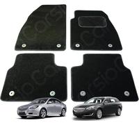 Carsio Carpet Car Mats For Vauxhall Insignia 2013 to 2017 4 Piece Set With 8 Clips Tailored Fit Floor Mat Complete Accessory Black Custom Fitted - All Weather, Anti-Slip Backing & Black Trim
