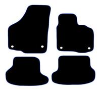 Carsio Carpet Car Mats For Volkswagen Golf 6 Convertible 4 Piece Set Tailored Fit Floor Mat Complete Accessory Black Custom Fitted - All Weather, Anti-Slip Backing & Blue Trim