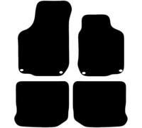 Carsio Carpet Car Mats For Volkswagen Golf MK4 1997 2004 4 Piece Set with 4 Oval Clips Tailored Fit Floor Mat Complete Accessory Black Custom Fitted - All Weather, Anti-Slip Backing & Grey Trim
