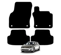 Carsio Carpet Car Mats For Volkswagen Golf MK7 2012 2017 4 Piece Set with 4 Clips Tailored Fit Floor Mat Complete Accessory Black Custom Fitted - All Weather, Anti-Slip Backing & Black Trim