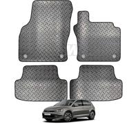 Carsio Carpet Car Mats For Volkswagen Golf MK7 2012 2017 4 Piece Set with 4 Clips Tailored Fit Floor Mat Complete Accessory Black Custom Fitted - All Weather, Anti-Slip Backing & Black Trim (Rubber)