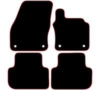 Carsio Carpet Car Mats For Volkswagen Tiguan 2016+ Onwards Tailored Fit Floor Mat Set Complete Accessory Black Custom Fitted - All Weather, Anti-Slip Backing & Red Trim