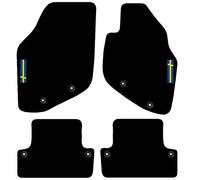 Carsio Carpet Car Mats For Volvo S60 2000 to 2010 with Swedish Flag logo Tailored Fit Floor Mat Complete Accessory Custom Fitted - All Weather, Anti-Slip Backing & Black Trim