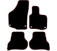 Carsio Carpet Car Mats For VW Golf Plus 2004 to 2008 MK5 4 Piece Set Tailored Fit Floor Mat Complete Accessory Black Custom Fitted - All Weather, Anti-Slip Backing & Red Trim