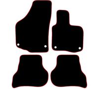Carsio Carpet Car Mats For VW Golf Plus 2009 to 2014 MK6 4 Piece Set Tailored Fit Floor Mat Complete Accessory Black Custom Fitted - All Weather, Anti-Slip Backing & Red Trim