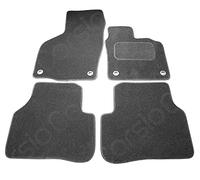 Carsio Carpet Car Mats For VW Passat 2005 2010 (Saloon Only) 4 Piece Set with 4 Oval Clips Tailored Fit Floor Mat Complete Accessory Black Custom Fitted - All Weather, Anti-Slip Backing & Black Trim