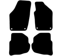 Carsio Carpet Car Mats For VW Polo 9N3 2005 2009 4 Piece Set with 4 Oval Clip Tailored Fit Floor Mat Complete Accessory Black Custom Fitted - All Weather, Anti-Slip Backing & Grey Trim