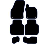 Carsio Carpet Car Mats For VW Tiguan Allspace 2018+ Onwards Tailored Fit Floor Mat Set Complete Accessory Black Custom Fitted - All Weather, Anti-Slip Backing & Blue Trim