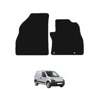 Carsio Carpet Van Cab Floor Mats For Peugeot Bipper Van 2008-2018 Tailored Fit Mat Set Complete Accessory Black Custom Fitted - All Weather - Black Trim