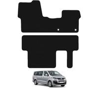 Carsio Carpet Van Cab Floor Mats For Peugeot E-Traveller People Carrier 2020+ Onwards Tailored Fit Mat Set Complete Accessory Black Custom Fitted - All Weather - Black Trim