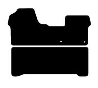 Carsio Carpet Van Cab Floor Mats For Peugeot Expert Crew Cab Van 2016+ Onwards Tailored Fit Mat Set Complete Accessory Black Custom Fitted - All Weather - Black Trim