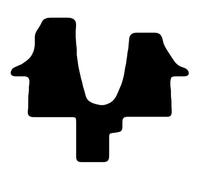 Carsio Carpet Van Cab Floor Mats For Volkswagen Transporter T6.1 Van 2019+ Onwards (walkthrough no fixings) Tailored Fit Mat Set Complete Accessory Black Custom Fitted - All Weather - Black Trim