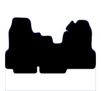 Carsio Carpet Van Cab Mats For Ford Transit 2006-2010 Tailored Fit Floor Mat Set Complete Accessory Black Custom Fitted - All Weather, Anti-Slip Backing & Blue Trim