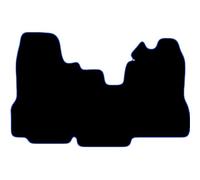 Carsio Carpet Van Cab Mats For Ford Transit 2010-2014 Tailored Fit Floor Mat Set Complete Accessory Black Custom Fitted - All Weather, Anti-Slip Backing & Blue Trim