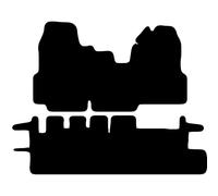 Carsio Carpet Van Cab Mats For Ford Transit MK7 280 Crew Cab Van 2006-2010 Tailored Fit Floor Mat Set Complete Accessory Black Custom Fitted - All Weather, Anti-Slip Backing & Black Trim