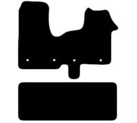 Carsio Carpet Van Cab Mats For Renault Trafic Crew Cab Van 2014-2022 Tailored Fit Floor Mat Set Complete Accessory Black Custom Fitted - All Weather, Anti-Slip Backing & Grey Trim