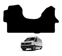 Carsio Carpet Van Cab Mats For VW Crafter 2006 to 2018 Tailored Fit Floor Mat Set Complete Accessory Black Custom Fitted - All Weather, Anti-Slip Backing & Black Trim