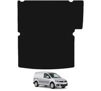 Carsio Carpet Van Cab Rear Floor Mats For Volkswagen Caddy SWB L1 Van (single side door) 2010-2020 Tailored Fit Mat Set Complete Accessory Black Custom Fitted - All Weather - Black Trim