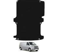 Carsio Carpet Van Cab Rear Floor Mats For Volkswagen Transporter T5 LWB Van 2004-2015 (single door) Tailored Fit Mat Set Complete Accessory Black Custom Fitted - All Weather - Black Trim