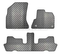 Carsio Rubber 3 Piece Car Mat Set For Citroen C4 Picasso 2007-2013 with [2 Clips] Tailored Fit Floor Mat Complete Accessory Black Custom Fitted - All Weather & Heavy Duty, Anti-Slip Backing
