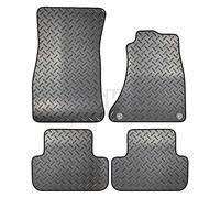 Carsio Rubber 4 Piece Car Mat Set For Audi A5 2DR Coupe 2007 to 2016 [with 4 Round Clips] Tailored Fit Floor Mat Complete Accessory Black Custom Fitted - All Weather & Heavy Duty, Anti-Slip Backing