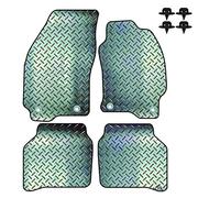 Carsio Rubber 4 Piece Car Mat Set For Ford Mondeo 2000 to 2007 with [4 Oval Clips] Tailored Fit Floor Mat Complete Accessory Black Custom Fitted - All Weather & Heavy Duty, Anti-Slip Backing
