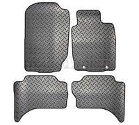 Carsio Rubber 4 Piece Car Mat Set For Mitsubishi L200 2015+ Onwards with [2 Clips] Tailored Fit Floor Mat Complete Accessory Black Custom Fitted - All Weather & Heavy Duty, Anti-Slip Backing