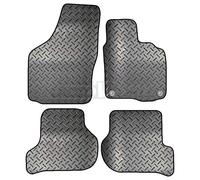 Carsio Rubber 4 Piece Car Mat Set For Skoda Octavia 2008 to 2013 with [2 Round Clips] Tailored Fit Floor Mat Complete Accessory Black Custom Fitted - All Weather & Heavy Duty, Anti-Slip Backing