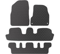 Carsio Rubber Car Mats For Citroen Grand C4 Picasso 2007 to 2013 Tailored Fit Floor Mat Set Complete Accessory Black Custom Fitted - All Weather & Heavy Duty, Anti-Slip Backing with Clips