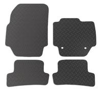 Carsio Rubber Car Mats For Dacia Sandero & Stepway 2013 to 2018 Tailored Fit Floor Mat Set Complete Accessory Black Custom Fitted - All Weather & Heavy Duty, Anti-Slip Backing with Clips