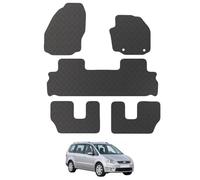 Carsio Rubber Car Mats For Ford Galaxy Taxi 2006-2011 Tailored Fit Floor Mat Set Complete Accessory Black Custom Fitted - All Weather & Heavy Duty, Anti-Slip Backing with Clips