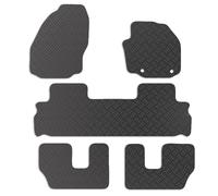 Carsio Rubber Car Mats For Ford Galaxy Taxi 2006-2014 Tailored Fit Floor Mat Set Complete Accessory Black Custom Fitted - All Weather & Heavy Duty, Anti-Slip Backing with Clips