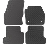 Carsio Rubber Car Mats For Ford Kuga 2013 to 2015 Tailored Fit Floor Mat Set Complete Accessory Black Custom Fitted - All Weather & Heavy Duty, Anti-Slip Backing with Clips