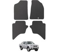 Carsio Rubber Car Mats For Ford Ranger 2006-2012 + Mazda BT-50 Tailored Fit Floor Mat Set Complete Accessory Black Custom Fitted - All Weather & Heavy Duty, Anti-Slip Backing with Clips