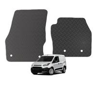 Carsio Rubber Car Mats For Ford Transit Connect 2016 to 2022 Tailored Fit Floor Mat Set Complete Accessory Black Custom Fitted - All Weather & Heavy Duty, Anti-Slip Backing with Clips
