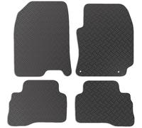 Carsio Rubber Car Mats For Hyundai Kona Hybrid 2017-2020 Tailored Fit Floor Mat Set Complete Accessory Black Custom Fitted - All Weather & Heavy Duty, Anti-Slip Backing with Clips
