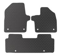 Carsio Rubber Car Mats For Kia EV6 2021+ Onwards Tailored Fit Floor Mat Set Complete Accessory Black Custom Fitted - All Weather & Heavy Duty, Anti-Slip Backing with Clips
