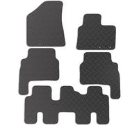 Carsio Rubber Car Mats For Kia Sorento 2010 to 2012 7 Seater Tailored Fit Floor Mat Set Complete Accessory Black Custom Fitted - All Weather & Heavy Duty, Anti-Slip Backing with Clips