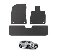 Carsio Rubber Car Mats For Lexus RX450h 2016 to 2021 5 seat Tailored Fit Floor Mat Set Complete Accessory Black Custom Fitted - All Weather & Heavy Duty, Anti-Slip Backing with Clips