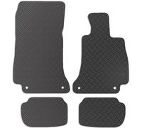 Carsio Rubber Car Mats For Mercedes Benz E Class Coupe 2017+ Tailored Fit Floor Mat Set Complete Accessory Black Custom Fitted - All Weather & Heavy Duty, Anti-Slip Backing with Clips