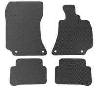 Carsio Rubber Car Mats For Mercedes E Class 2013 to 2016 W212 Tailored Fit Floor Mat Set Complete Accessory Black Custom Fitted - All Weather & Heavy Duty, Anti-Slip Backing with Clips