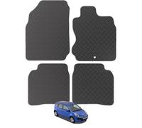 Carsio Rubber Car Mats For Nissan Note 2006 to 2012 Tailored Fit Floor Mat Set Complete Accessory Black Custom Fitted - All Weather & Heavy Duty, Anti-Slip Backing with Clips