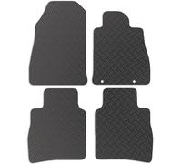 Carsio Rubber Car Mats For Nissan Pulsar 2014+ Onwards Tailored Fit Floor Mat Set Complete Accessory Black Custom Fitted - All Weather & Heavy Duty, Anti-Slip Backing with Clips