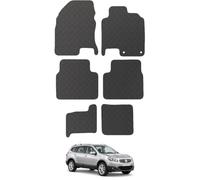 Carsio Rubber Car Mats For Nissan Qashqai +2 2007 to 2013 7 Seater Tailored Fit Floor Mat Set Complete Accessory Black Custom Fitted - All Weather & Heavy Duty, Anti-Slip Backing with Clips