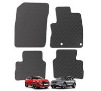 Carsio Rubber Car Mats For Nissan Qashqai 2021+ Onwards Tailored Fit Floor Mat Set Complete Accessory Black Custom Fitted - All Weather & Heavy Duty, Anti-Slip Backing with Clips