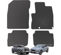 Carsio Rubber Car Mats For Nissan Qashqai e-Power 2022+ Onwards Tailored Fit Floor Mat Set Complete Accessory Black Custom Fitted - All Weather & Heavy Duty, Anti-Slip Backing with Clips