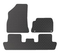 Carsio Rubber Car Mats For Peugeot 5008 2010 to 2017 Tailored Fit Floor Mat Set Complete Accessory Black Custom Fitted - All Weather & Heavy Duty, Anti-Slip Backing with Clips